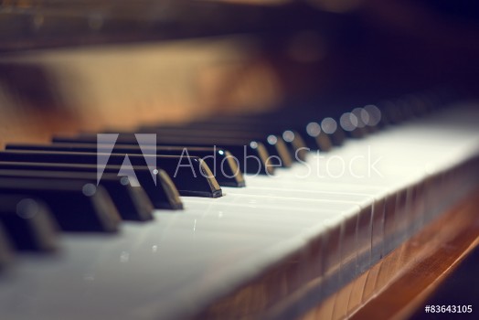 Bild på Piano keyboard background with selective focus
